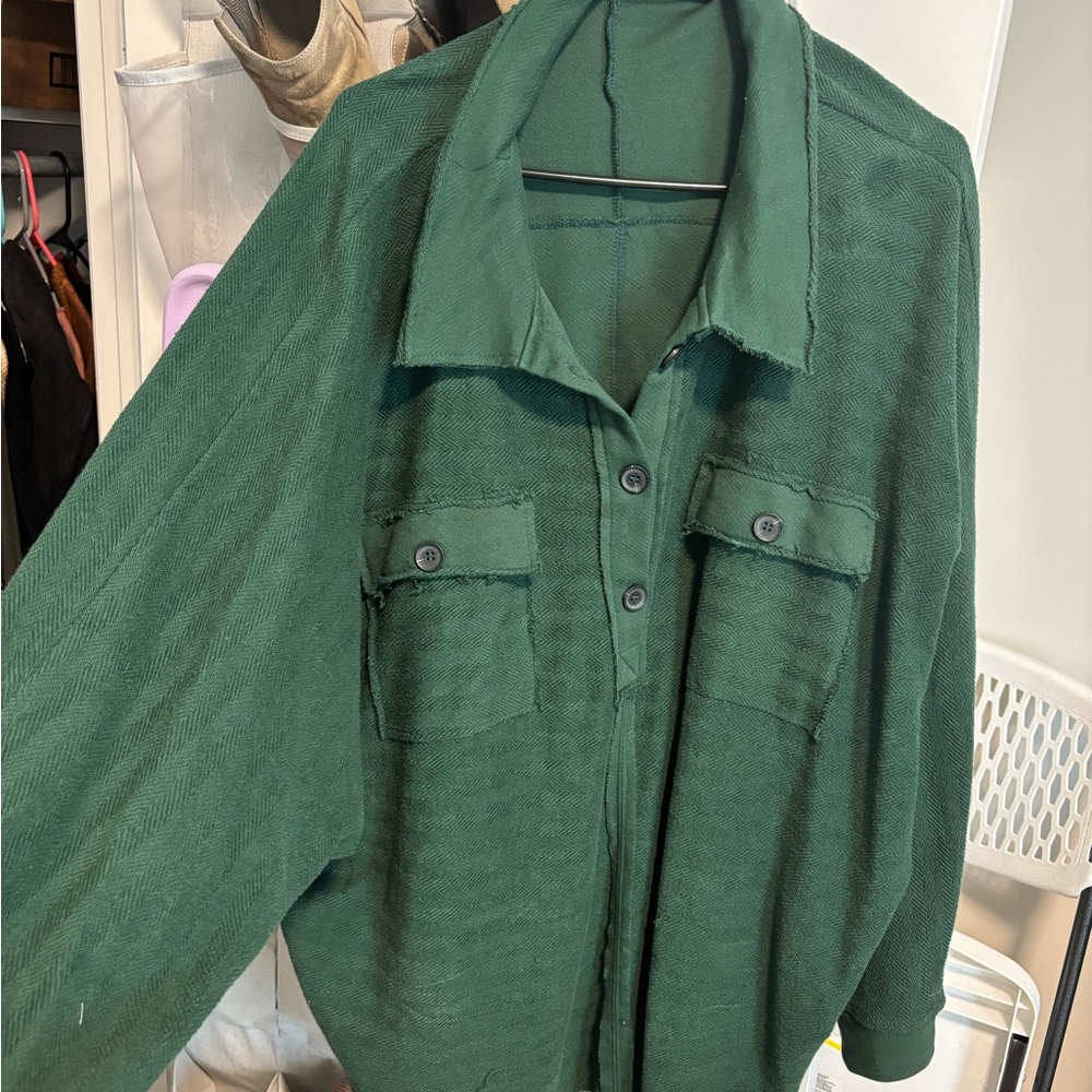 Green Button-Up Shirt